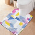 thumbnail image 2 of Yayeee Bath Rugs for Bathroom Floor Set of 2 Non Slip Fluffy Soft Absorbent Mat, Retro Simple Shapes, 2 of 7