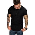 thumbnail image 2 of Playera Negra Para Hombre Cuello Redondo Manga Corta Lycra, 2 of 8