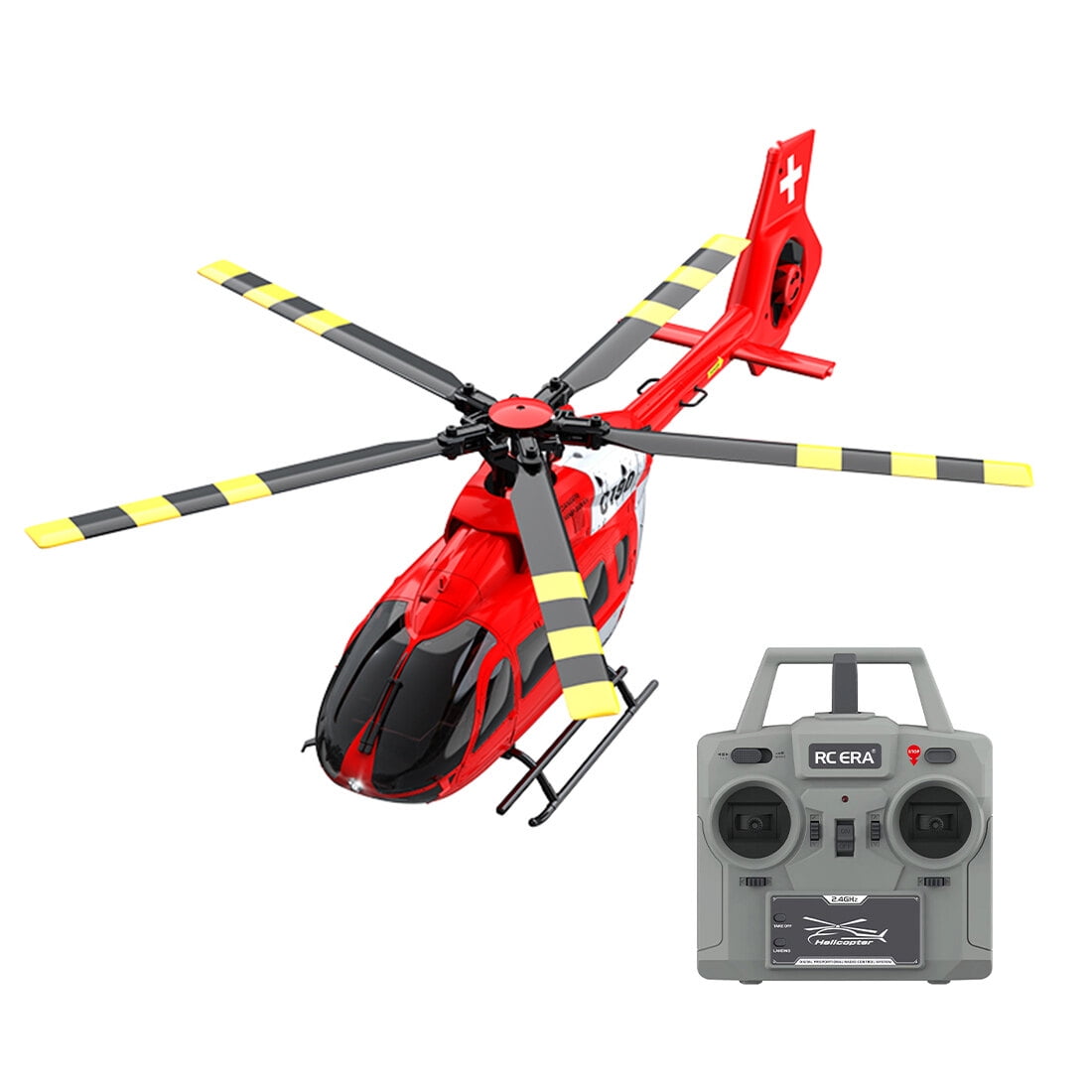 RC ERA C190 RC Helicopter with 6-Axis Gyro, 1/30 Scale H145 6CH Brushless Dual-Motor Remote Control Helicopter Model, RTF Single-Rotor Aircraft with Altitude Hold & Optical Flow