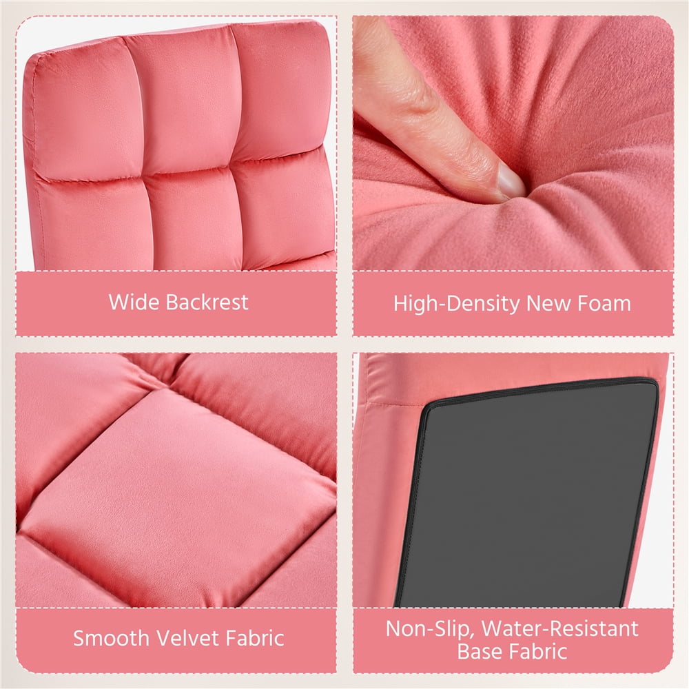 Yaheetech Floor Folding Gaming Sofa Chair with 14 Adjustable Positions, Pink