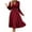 Wine, variant on Plus Size Formal Dresses Women Fashion Leisure Solid Color Dresses Long Sleeve V-Neck Flowy Autumn Winter Dresses High Elastic Waist Dresses Size S-2XL
