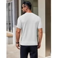 thumbnail image 4 of Camiseta COOFANDY para hombre, cuello redondo, manga corta, punto, blanca, 3XL, 4 of 9