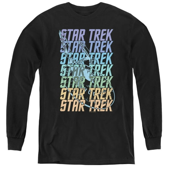 Star Trek - Multi Logo Enterprise - Youth Long Sleeve Shirt - Medium
