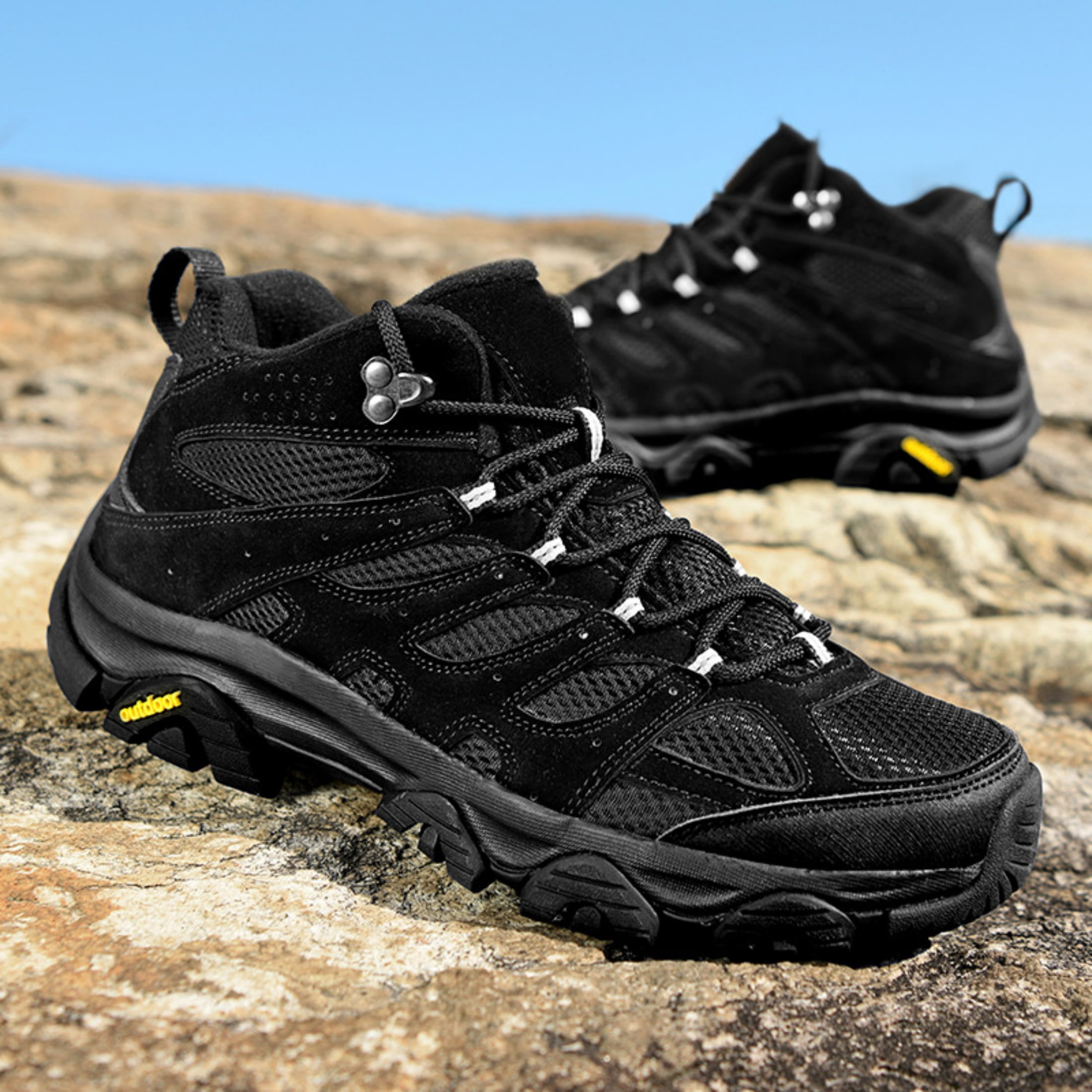 SKIUHS Men's Women's High Top Waterproof Breathable High-Traction Grip Outdoor Hiking Shoes