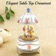 thumbnail image 6 of Matashi Carousel Faberge Egg Music Box Plays Swan Lake with Flowers and Silver Accent,Elegant Table Top Ornament w/, 6 of 7
