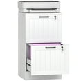 thumbnail image 1 of HOMCOM 2 Drawer File Cabinet with Lock Filing Cabinet for A4 Letter White, 1 of 10