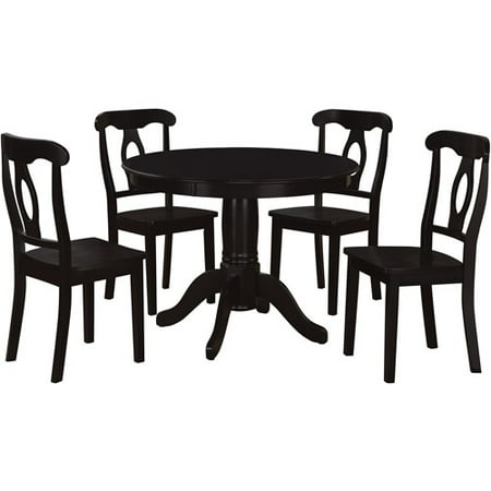 Fiore Pedestal - Dorel Living Aubrey 5-Piece Traditional Height Pedestal Dining Set, Multiple Colors