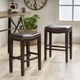 thumbnail image 3 of Noble House Roman Indoor Backless Counter Stool, Set of 2, Brown, 3 of 11