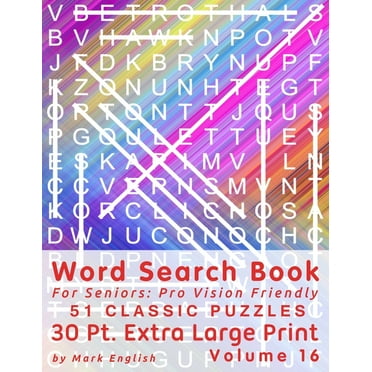 Set of 4 Large Print Word Find Puzzle Books for Adults, Seniors - Jumbo ...