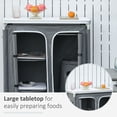 thumbnail image 3 of Aluminum Camping Table, Camping Kitchen Station Cook Cupborad with 3-Shelf, Storage Organiser for BBQ Party Picnic Grey, 3 of 7