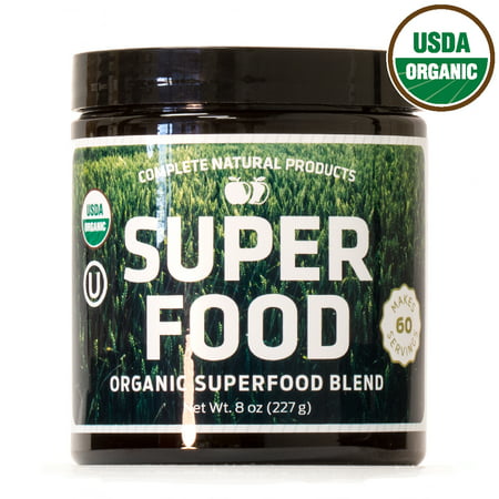 Organic & Kosher Greens Superfood Powder Blend Supplement - Amazing Raw American Grass Mix, 8oz, 60