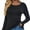 Black, variant on Long Sleeve T Shirts for Women Ribbed Knit Basic Tops Casual Slim Fitted Tee Tshirts