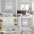 thumbnail image 6 of Pink Blue Spring Floral Kitchen Curtains Sets for Windows 36 Inch Length, Watercolor Elegant Botanical Plaid Rod Pocket Window Treatments Tier Curtains and Valances Set for Bedroom/Bathroom, 6 of 8