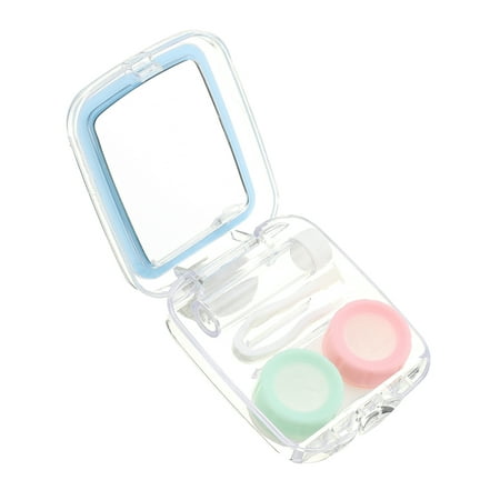 Moaere Wrapped Contact Lens Case Travel Kit with Mirror,Tweezer Solution Bottle