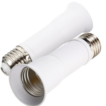 2 Pcs Light Bulb Bulb Socket Extender Light Socket Extender Outdoor E27 Retractable Lamp Plug White Metal PC