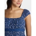 thumbnail image 4 of No Boundaries Babydoll Top with Satin Trim, Women’s XXS-XXL, 4 of 5