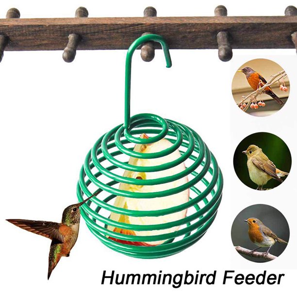 Hanging Hummingbird Feeder Spiral Wire Hollow Ball Shaped Birds Feeder