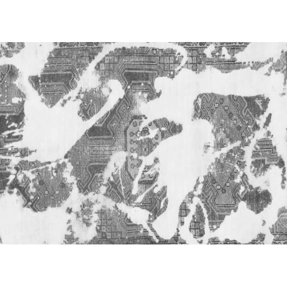 Ahgly Company Indoor Rectangle Abstract Gray Modern Area Rugs, 6' x 9'