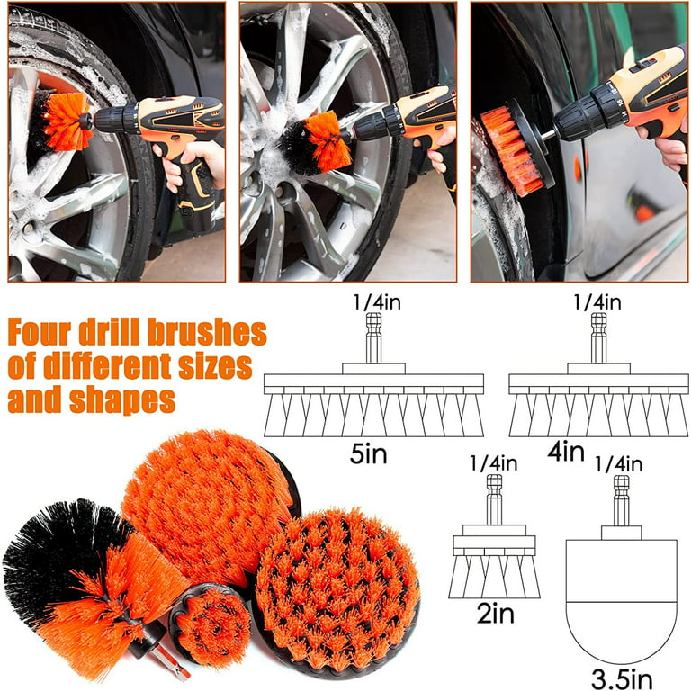 Detailing Brush Set, 30Pcs Car Detailing Kit Interior with Drill Brush Set  Car Detailing and 18in Rim Wheel Brush, Car Wash Brush Kit for Interior