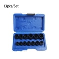 thumbnail image 3 of Transemion 13 Pieces/Set Rusted Screw Stud Extractor Home Hotel Broken Drill Bits Bolts Damaged Nut Remover Assortment Extracting Tool Accessories, 3 of 8