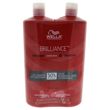 Wella Brilliance Shampoo & Conditioner For Coarse Colored Hair Duo - 33.8 oz Shampoo &