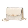 thumbnail image 2 of Qarigey Bolso de mensajero para mujer, bolso de mano de piel sintética con lentejuelas para mujer, almacenamiento de monedas, bolsos cruzados de compras Carteras beis tipo 1, 2 of 6