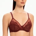 thumbnail image 5 of MELENECA Women's Full Coverage No Padding Plus Size Minimizer Underwire Bra Cabernet Red 42B, 5 of 5