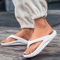 thumbnail image 4 of Rokment Orthopedic Cloud Pillow Slippers for Women Men Unisex Waterproof Swim Pool Arch Support Cushioned Flip Flops Beach Summer Water Sandals Indoor Outdoor Shower Slip on Slides White Size 11, 4 of 7