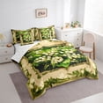 thumbnail image 3 of Feelyou Girls Spring Flower Bedding Comforter Set 7 Pieces, Green Leaves Plant Full Bedding Set, Kawaii Lily Floral Reversible Fitted Sheet Flat Sheet, Luxury Bedroom Decor, 3 of 8