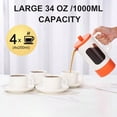 thumbnail image 4 of French Press Coffee Maker 34 oz/ 4 Cup Coffee Tea Press with Heat-resistant Borosilicate Glass 4-Level Filtration Systems Cold Brew Coffee Maker for Camping Travel Gifts White and Orange, 4 of 6