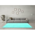 thumbnail image 3 of Ahgly Company Indoor Round Abstract Turquoise Blue Contemporary Area Rugs, 3' Round, 3 of 4