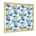thumbnail image 2 of Designart 'Blue Cornflowers With Green Leaves On White I' Traditional Framed Art Print, 2 of 4