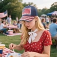 thumbnail image 2 of American Flag Baseball Cap Independence Day Patriotic Baseball Cap 4th Of July Hat for Adults, 2 of 6