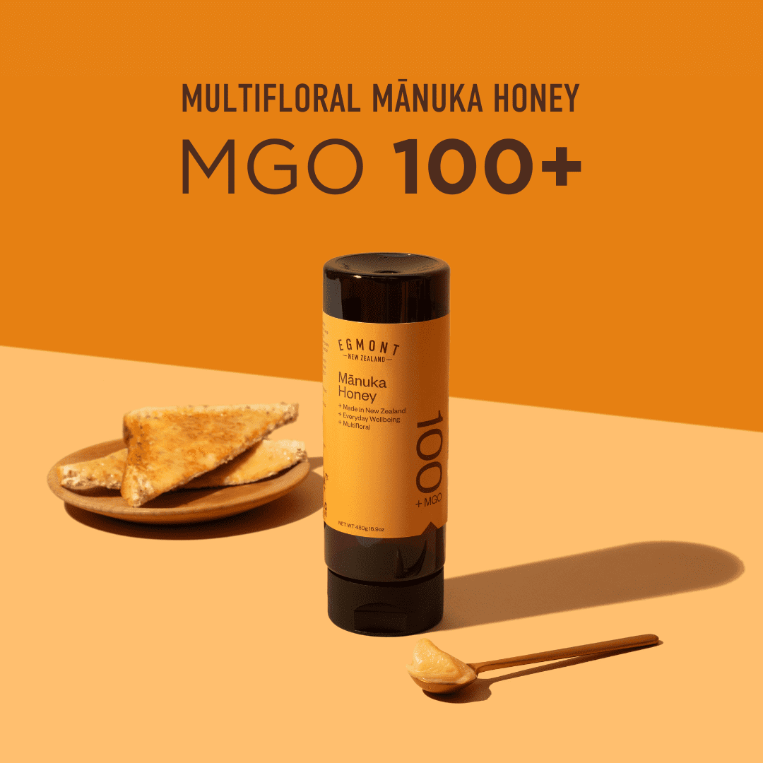 Egmont Raw Manuka Honey MGO 100+ Squeezy - 100% Pure New Zealand Manuka Honey - Non-GMO - Certified MGO - 12.3oz (350 gram)