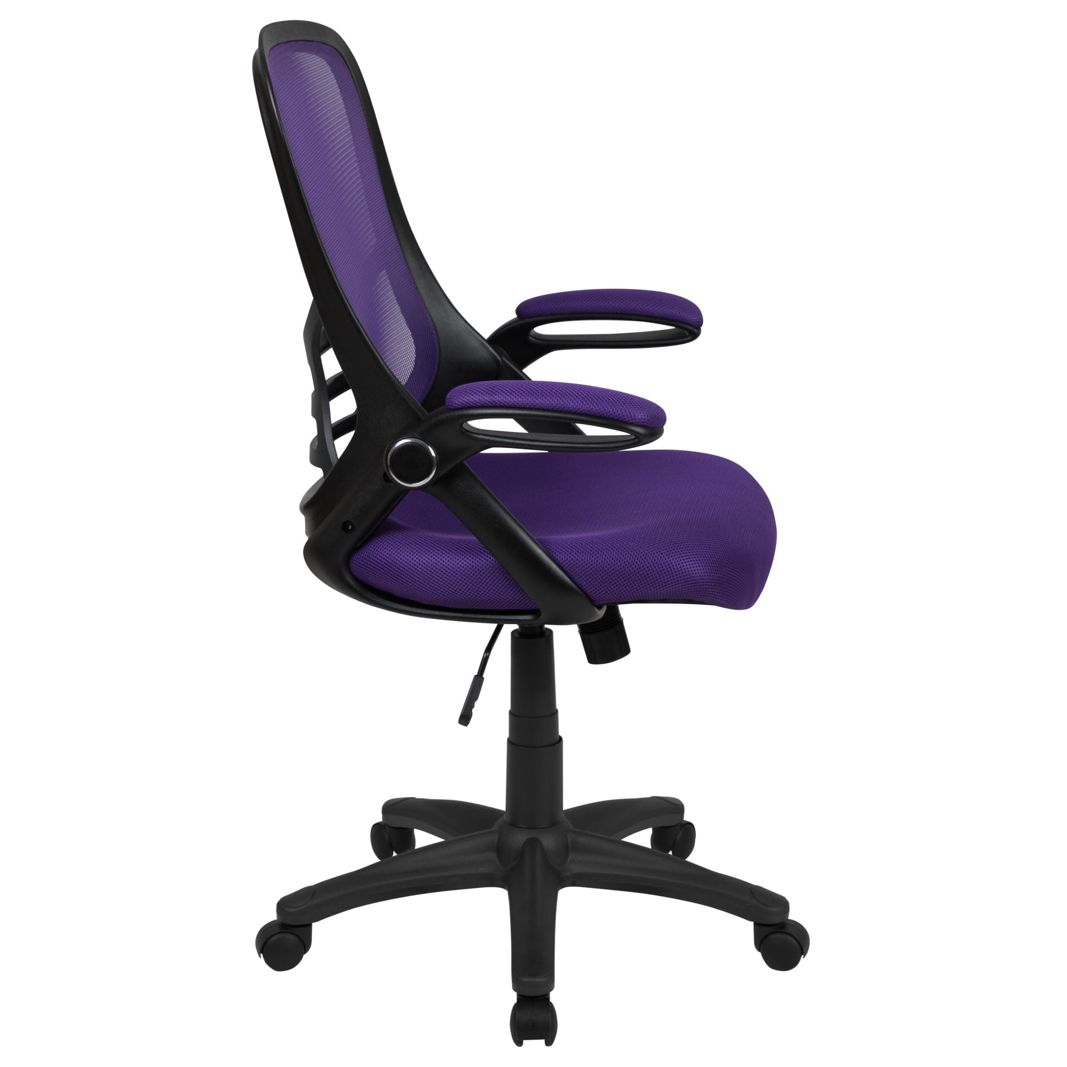 Flash Furniture Porter Ergonomic Mesh High-Back Swivel Office Chair with Flip-Up Armrests, Purple