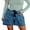 Dark Blue, variant on Rdhnmea Women's Summer Bandage Denim Shorts Wide Leg Streetwear Jeans Shorts