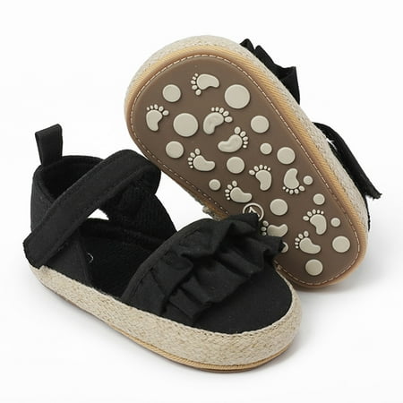 

NEGJ Girls Ruffles Shoes First Walkers Shoes Summer Toddler Flat Sandals