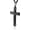 Black, variant on Religion Cross Lord's Prayer Stainless Steel Pendant Necklace Rolo Cable Wheat Chain