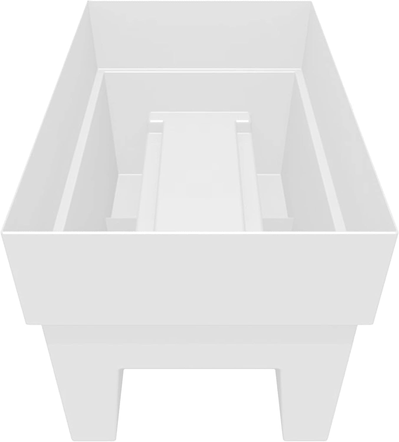 Bloem Finley 24" Deck Rail Rectangle Planter Window Boxes, Casper White
