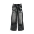 thumbnail image 4 of MEZZALL Child Pants Boys Blue Solid Color Denim Jeans With Pattern Straight Leg Design For Everyday Comfort Kids Trouser Vacation Summer Bottoms, 4 of 5
