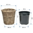 thumbnail image 4 of KOUBOO Unique Home Decor Kobo Rattan 2 Gal Waste Basket, Elevate Your Space with Boho Charm, Gray-Brown, 1 Count, 4 of 6
