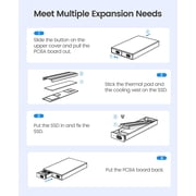 ORICO Dual Bay m.2 SSD Enclosure SATA NVMe Dual Protocol Aluminum Enclosure Tool-Free External Hard Drive Enclosure Case for M Key PCIe & B+M Key 2230/2242/2260/2280