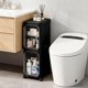 thumbnail image 1 of Gabinete de almacenamiento estrecho delgado con ruedas móviles, organizador de baño alto para espacios pequeños, 2 niveles blanco, 1 of 7