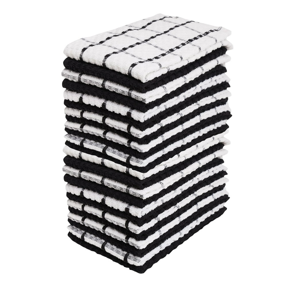 Living Fashions Kitchen Towels 24 Pack Dish Towels and Dish Cloths