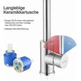 thumbnail image 2 of 360 Swivel Kitchen Faucet Brushed Stainless Steel Single Handle High Spout Kitchen Mixer Single Handle, 2 of 5