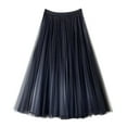 thumbnail image 2 of Angala Carnival Women's A Line Tulle Party Dinner Skirt Brown Stretchy High Waisted Flared Skirt Beautiful Stylish Women's Skirt, 2 of 2