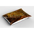 thumbnail image 2 of Ambesonne Nature Pillow Sham 2 Pack, Autumn Foliage Forest, 26"x20", Brown Amber Marigold, 2 of 3