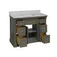 thumbnail image 3 of Sydney 48" Bathroom Vanity with Weathered Gray Cabinet and Carrara Marble Top, 3 of 6