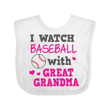 

Inktastic I Watch Baseball with My Great Grandma Gift Baby Boy or Baby Girl Bib