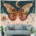 thumbnail image 4 of Fenyluxe  Pink Butterfly Tapestry Floral Plant Botanical Tapestries Wall Hanging Bohemia Mandala Tapestry Trippy Star Moon Tapestry for Bedroom Living Room Party Wall Decor 40x30inch, 4 of 6